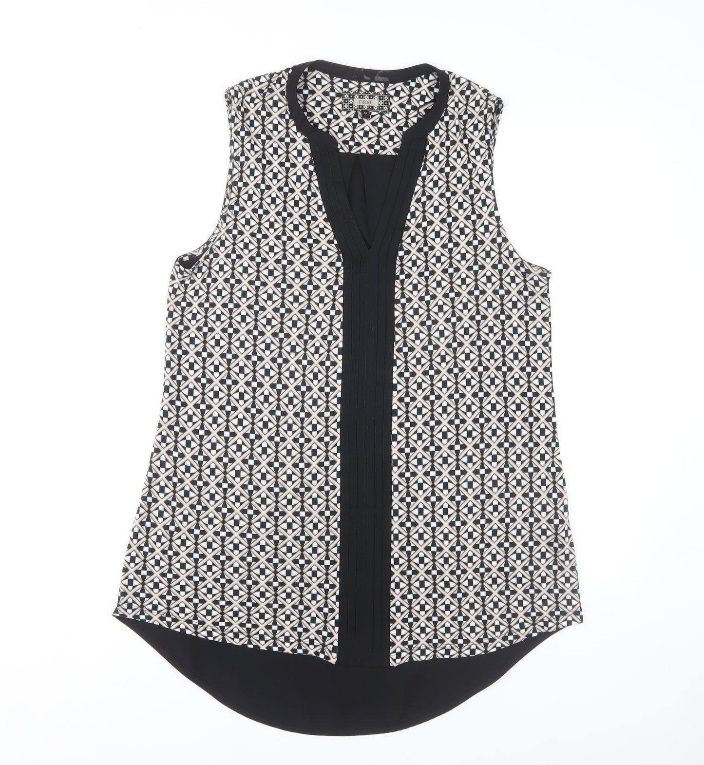 Next Women's Black Geometric Sleeveless Top Size 14