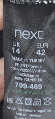 Next Women's Black Geometric Sleeveless Top Size 14