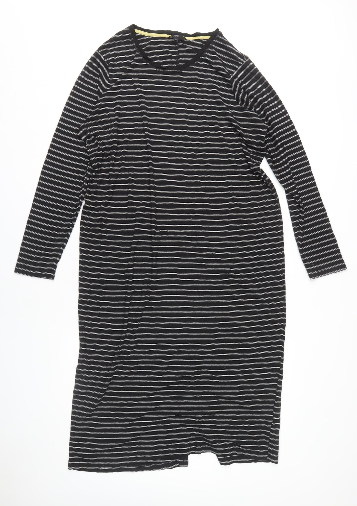 Next Women's Black Striped T-Shirt Dress Size 26