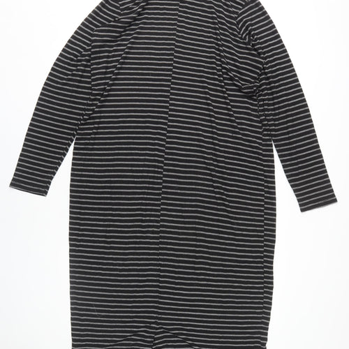 Next Women's Black Striped T-Shirt Dress Size 26