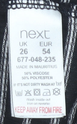 Next Women's Black Striped T-Shirt Dress Size 26
