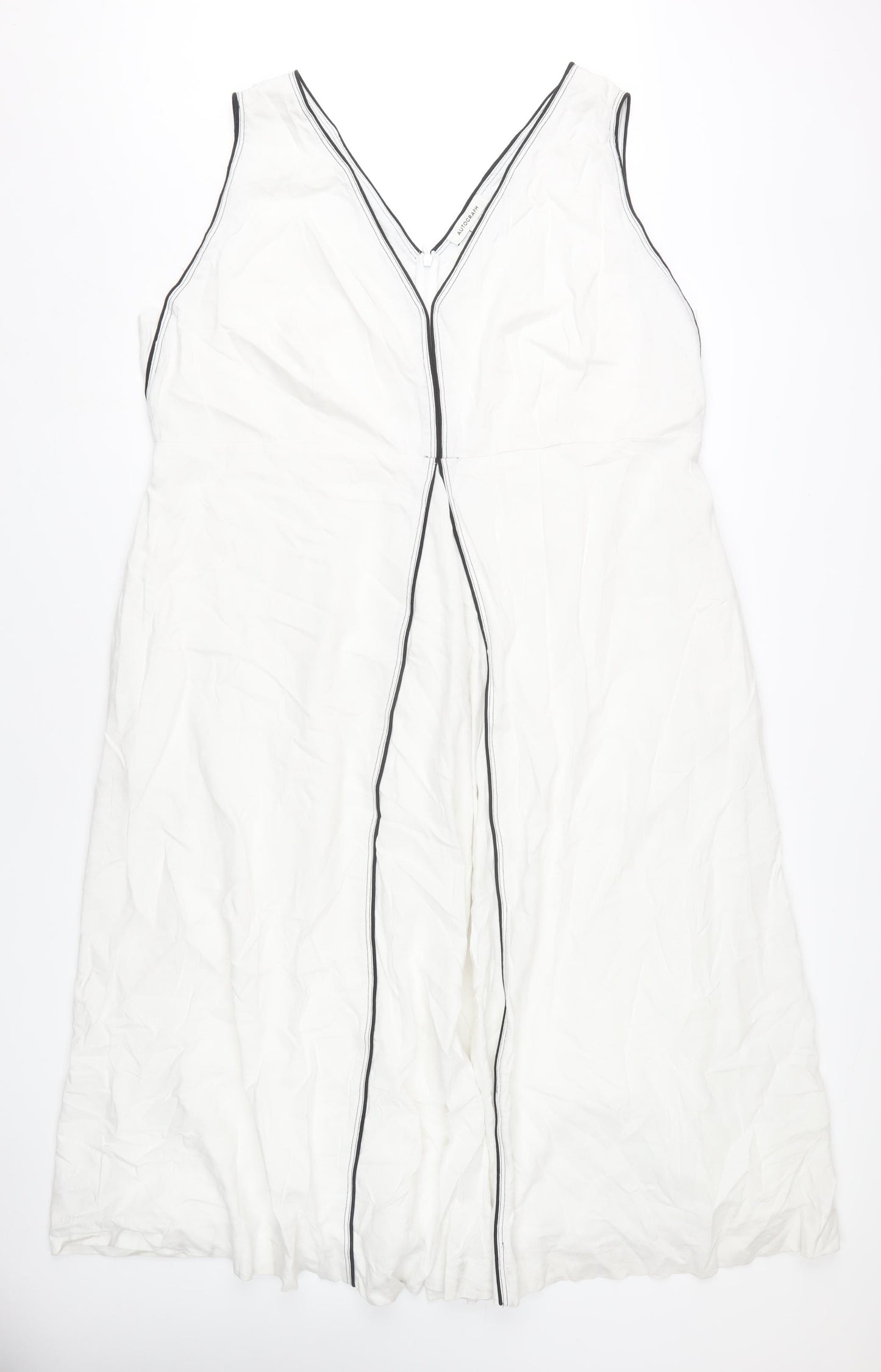Marks and Spencer Women's White Sleeveless Plus Size Dress