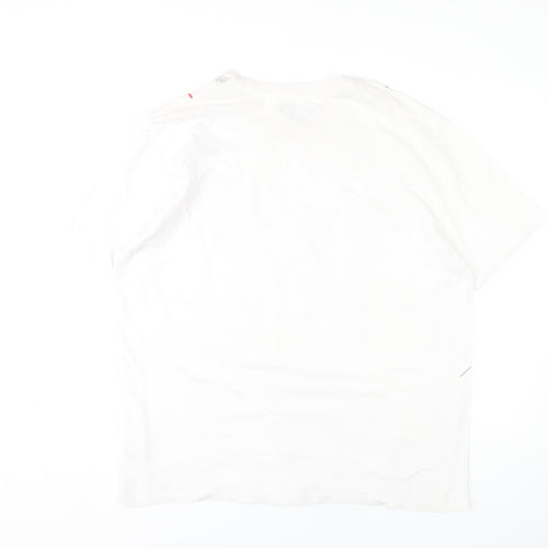 Atlas for Men White Graphic Print XL T-Shirt