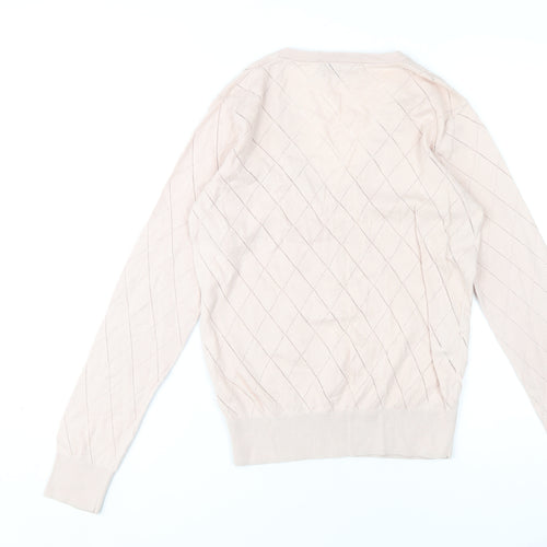 Fred Perry Women's Beige V-Neck Pullover Jumper Size 14