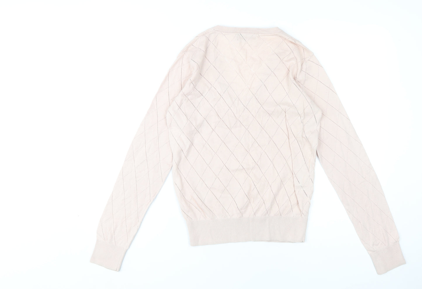 Fred Perry Women's Beige V-Neck Pullover Jumper Size 14