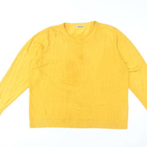 Damart Women's Yellow Crew Neck Pullover Jumper Size 22