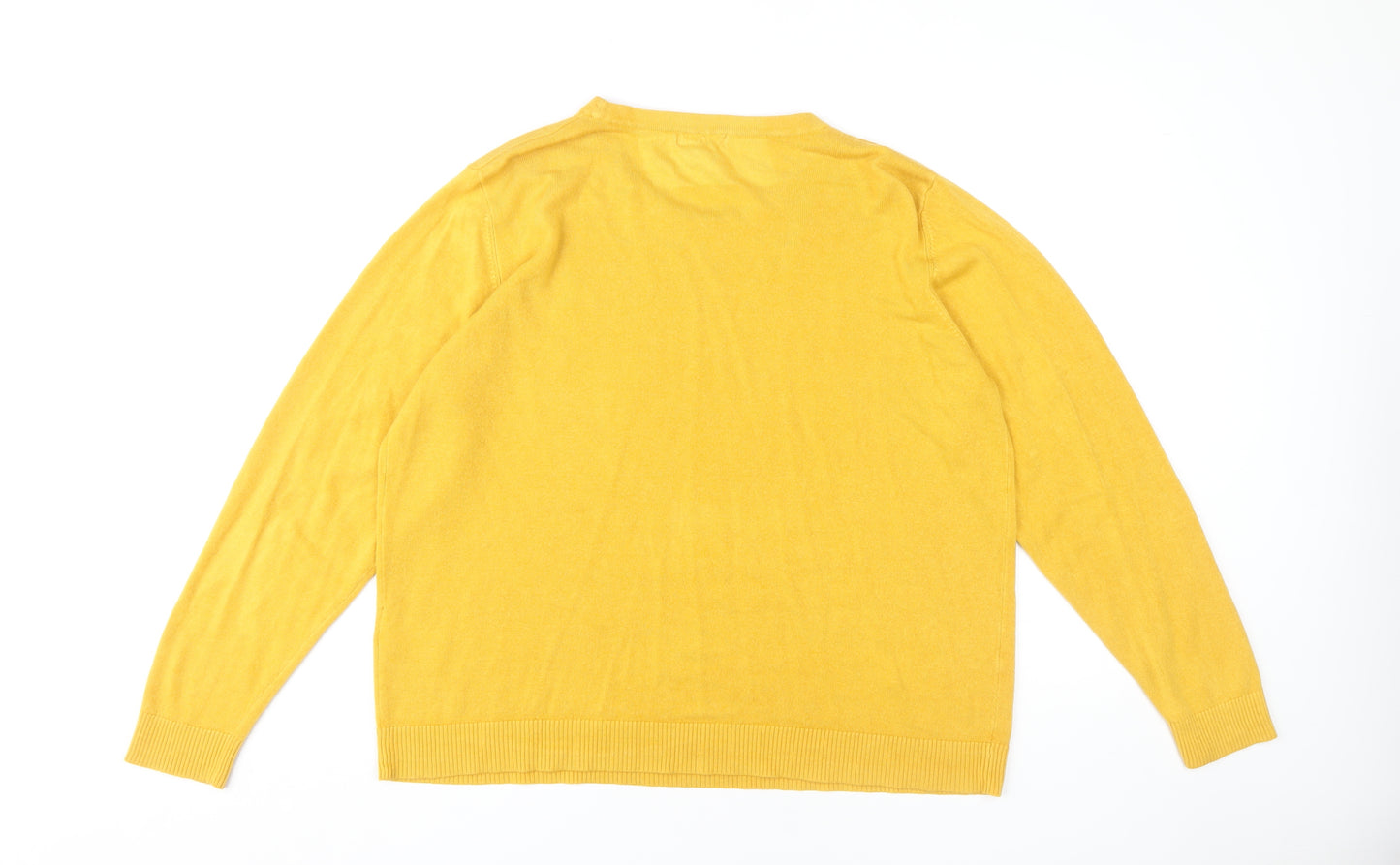 Damart Women's Yellow Crew Neck Pullover Jumper Size 22