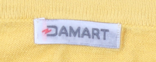 Damart Women's Yellow Crew Neck Pullover Jumper Size 22