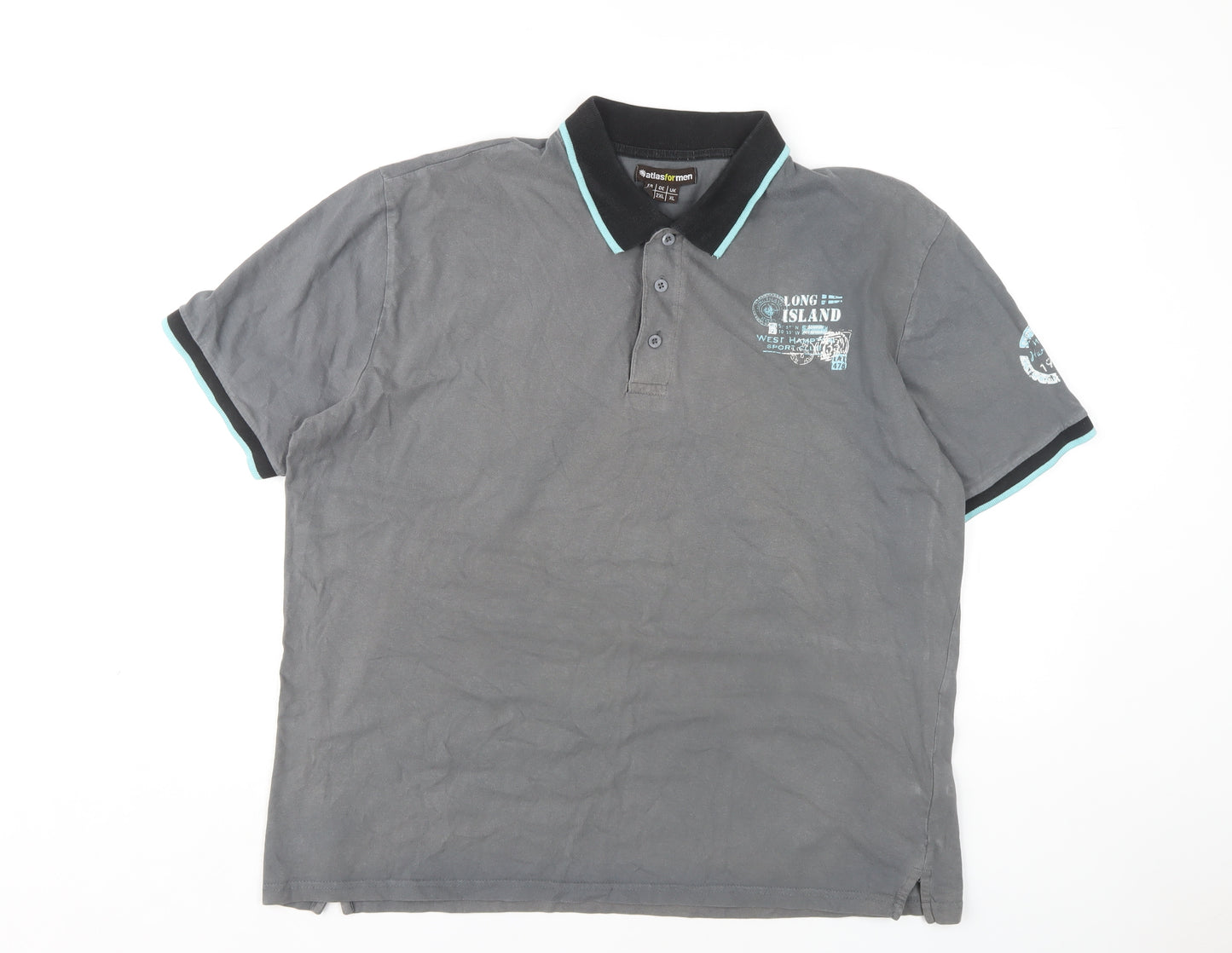 Atlas for Men Grey Polo Shirt XL Short Sleeve