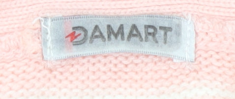 Damart Women's Pink Cardigan, Size 22/24, Striped