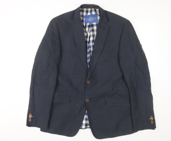 Seven Square Men's Blue Blazer Size UK 40, Notch Lapel
