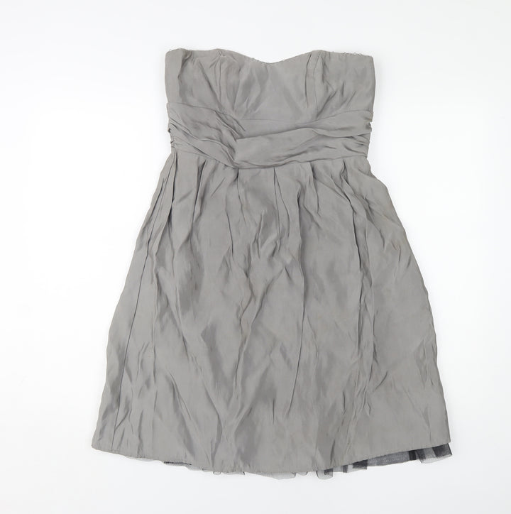 Star by Julien Macdonald Grey Strapless Dress Size 12
