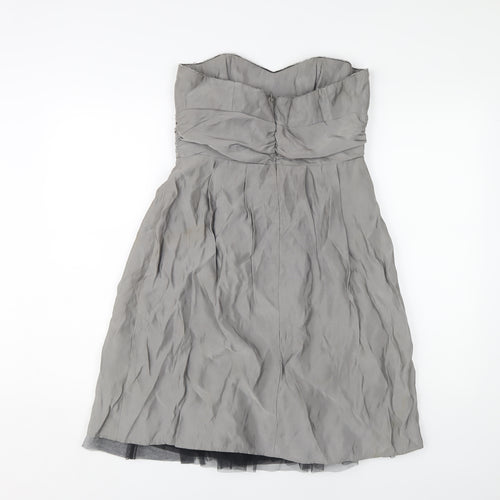 Star by Julien Macdonald Grey Strapless Dress Size 12