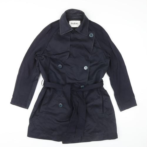 Farhi by Nicole Farhi Women's Blue Trench Coat Size 8