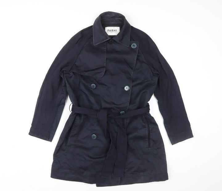 Farhi by Nicole Farhi Women's Blue Trench Coat Size 8