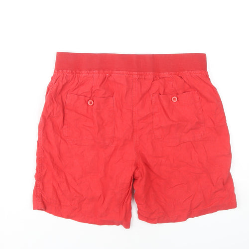 Spirit at M&Co Women's Red Linen Shorts Size 14