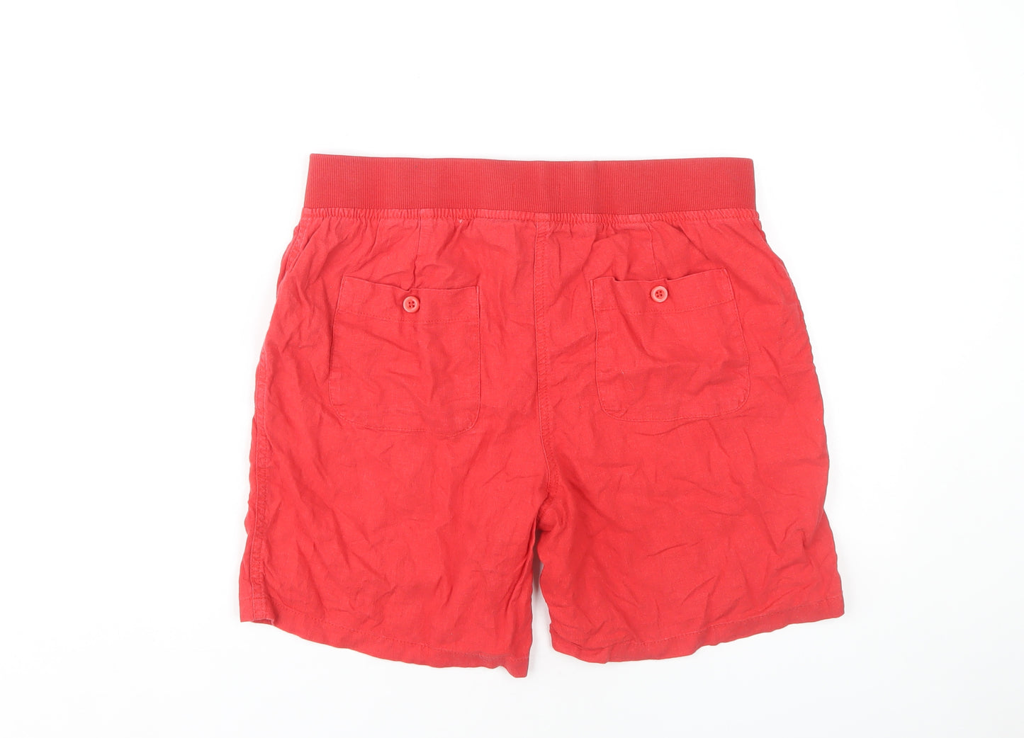 Spirit at M&Co Women's Red Linen Shorts Size 14