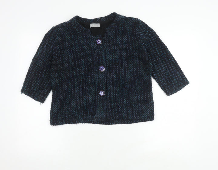 Marks and Spencer Women's Black Cardigan, M, Button Accent