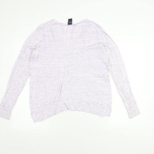 GAP Women's Purple V-Neck Pullover Jumper, Size M