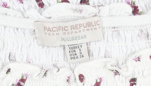 Pacific Republic Teens White Floral Dress Size 8