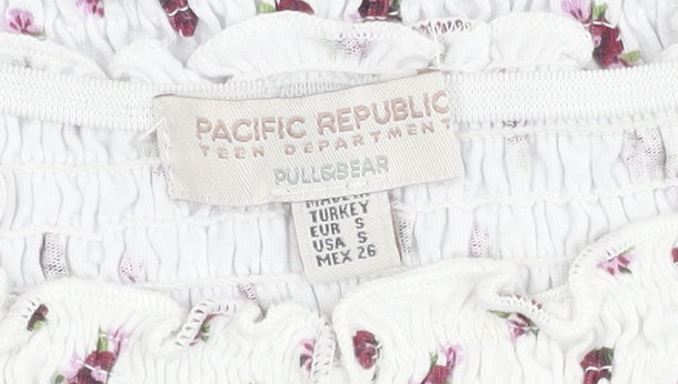 Pacific Republic Teens White Floral Dress Size 8