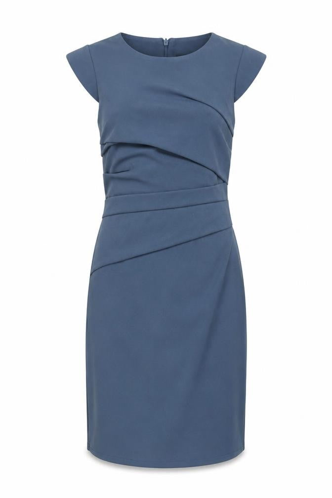 Topshop Women's Blue Sheath Dress, Size 6, Off the Shoulder