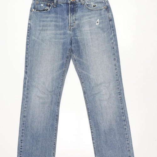 DKNY Men's Blue Straight Jeans Size 32 Embroidered