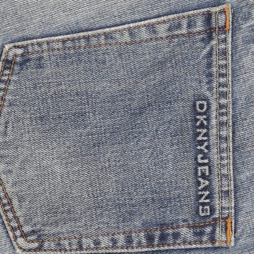 DKNY Men's Blue Straight Jeans Size 32 Embroidered