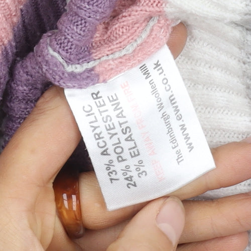 ISLE Women's Multicoloured Striped Pullover Jumper L