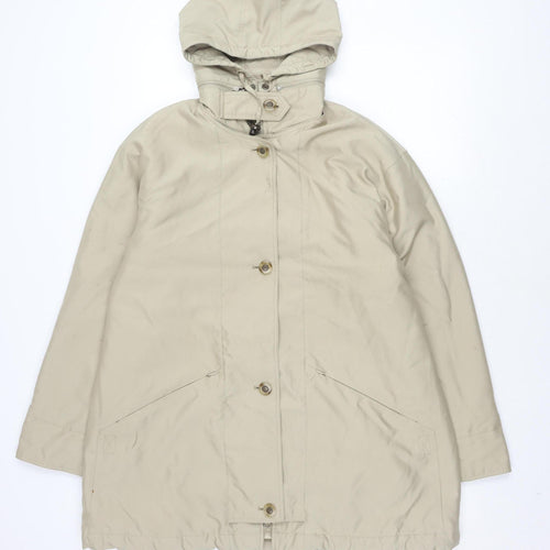 Viyella Women's Beige Hooded Rain Coat Cape Size S