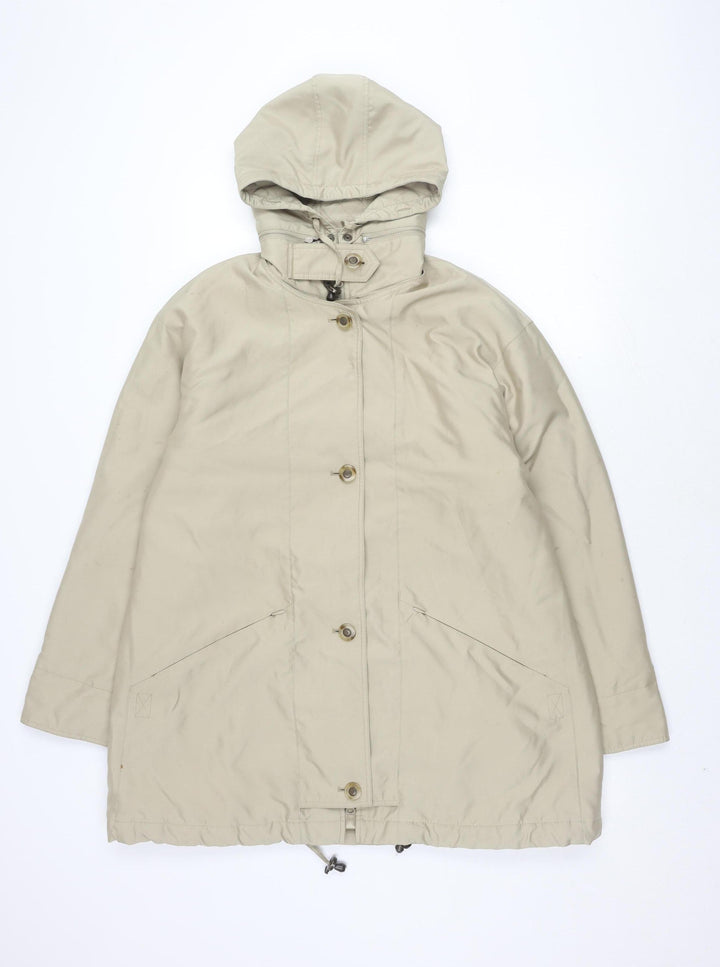 Viyella Women's Beige Hooded Rain Coat Cape Size S