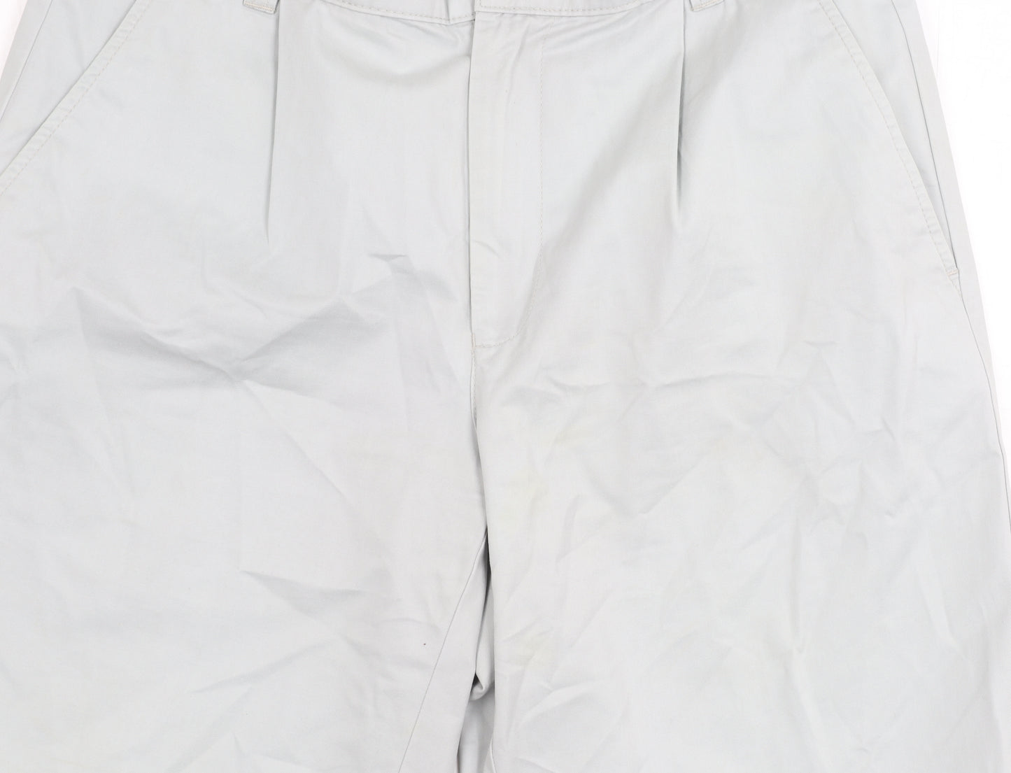 Ashworth Men's Grey Chino Shorts, Size 48, Casual Style