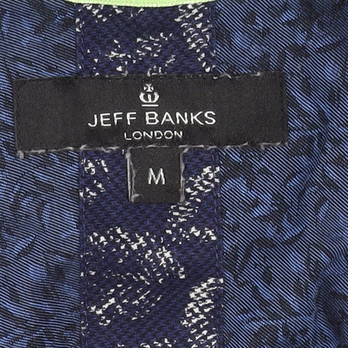 Jeff Banks Men's Blue Floral Button-Up Shirt M