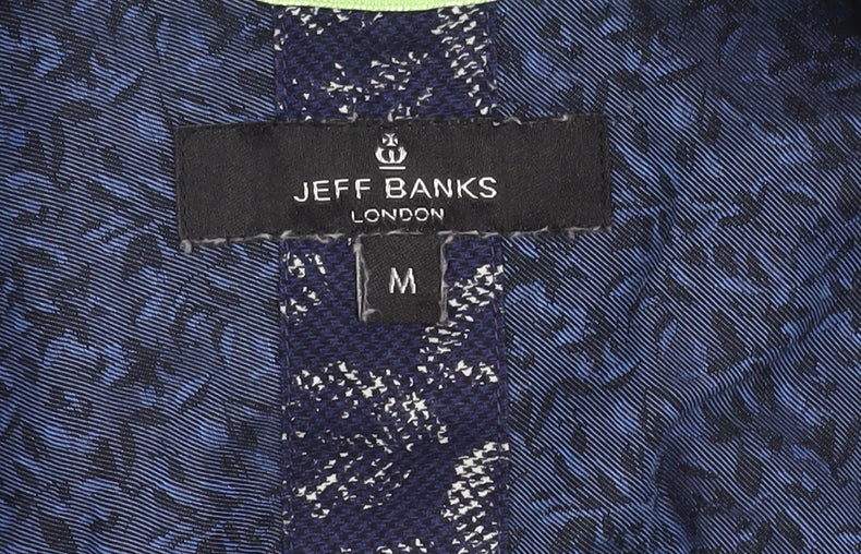 Jeff Banks Men's Blue Floral Button-Up Shirt M