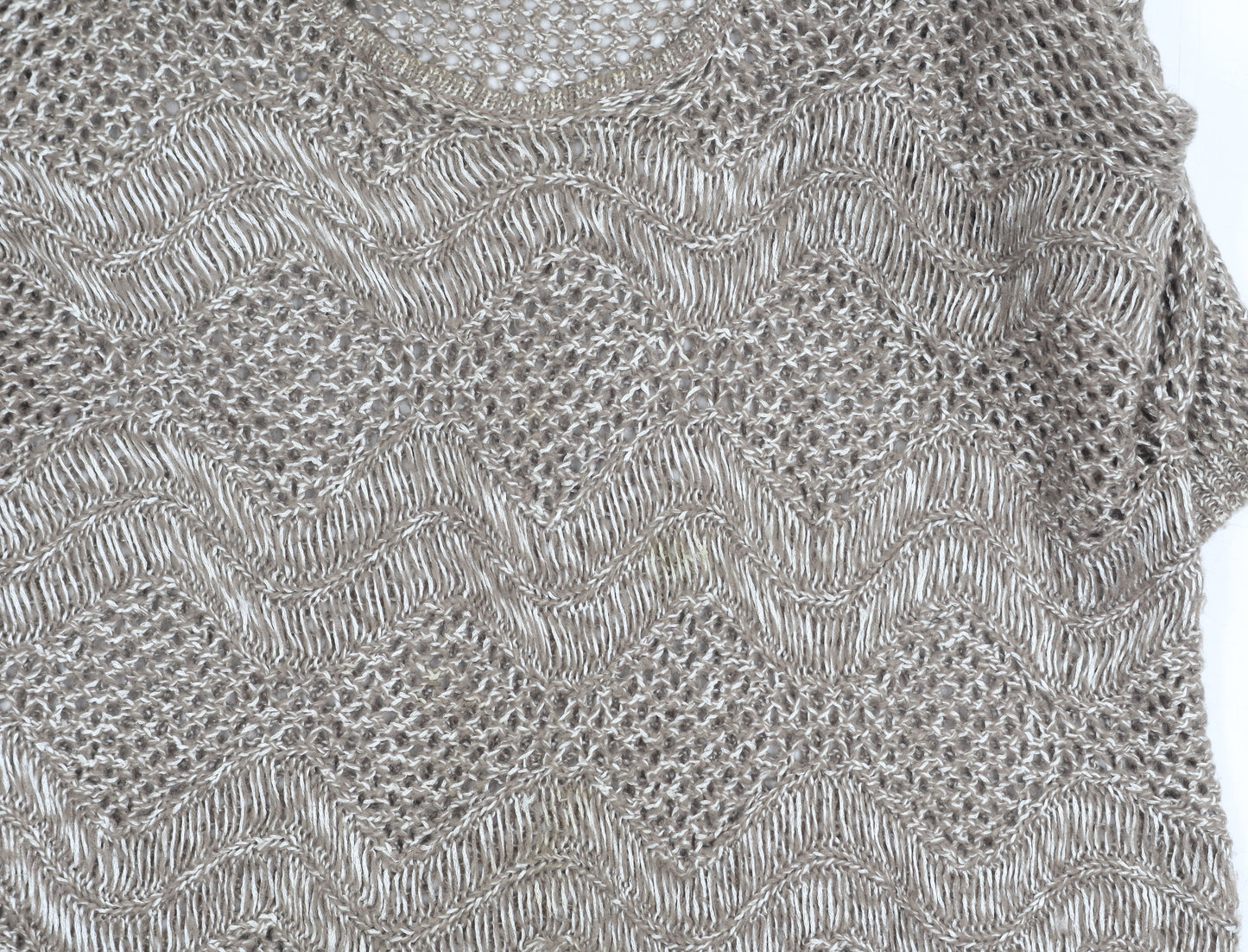 Oasis Women’s Beige Open-Knit Pullover Jumper L