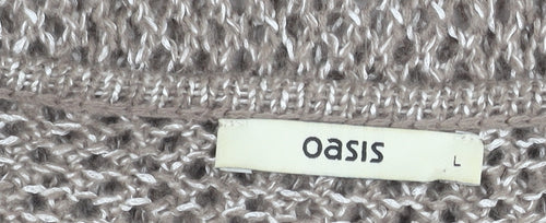Oasis Women’s Beige Open-Knit Pullover Jumper L
