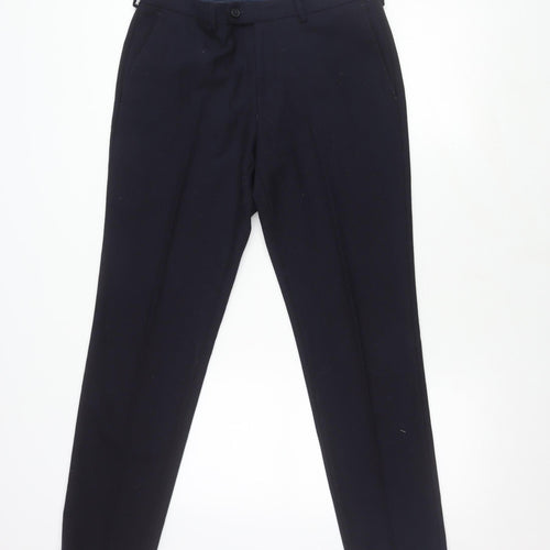 Marks and Spencer Men's Blue Slim Fit Trousers 32