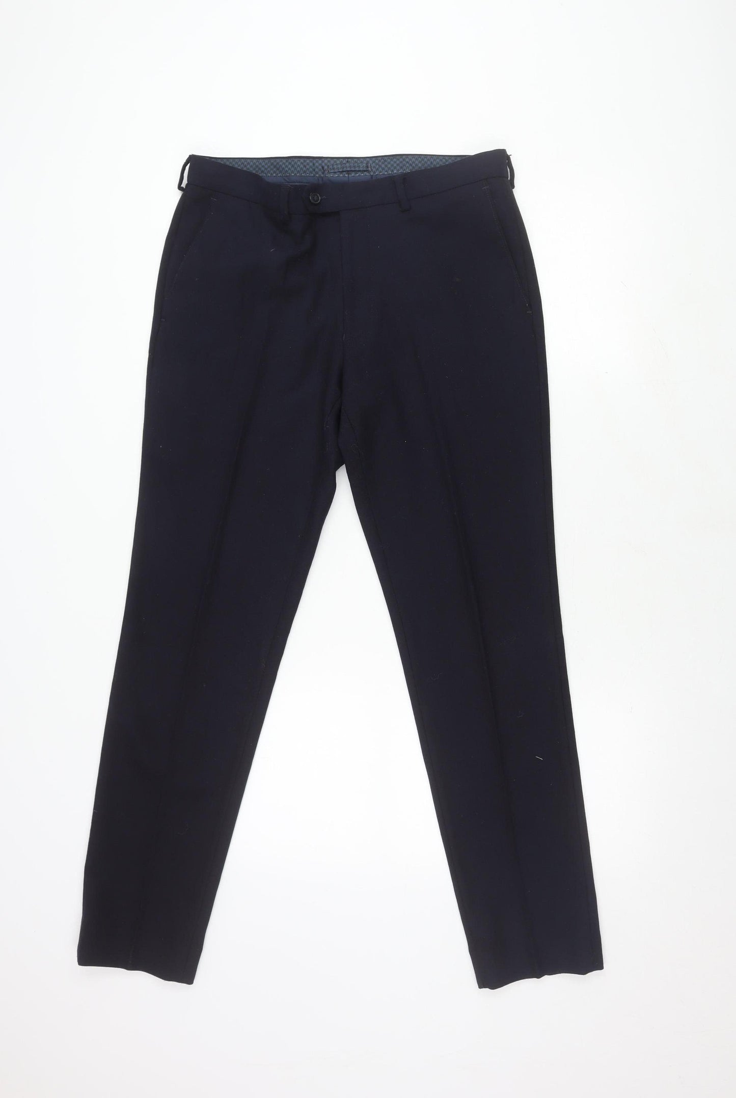 Marks and Spencer Men's Blue Slim Fit Trousers 32