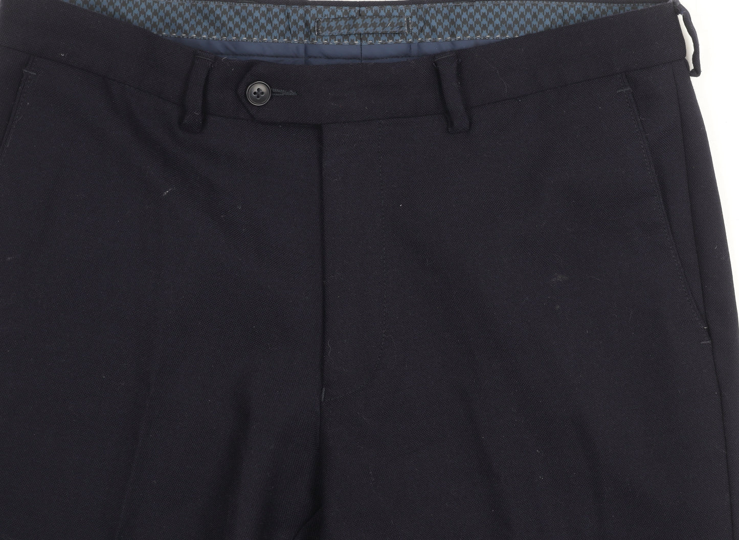Marks and Spencer Men's Blue Slim Fit Trousers 32