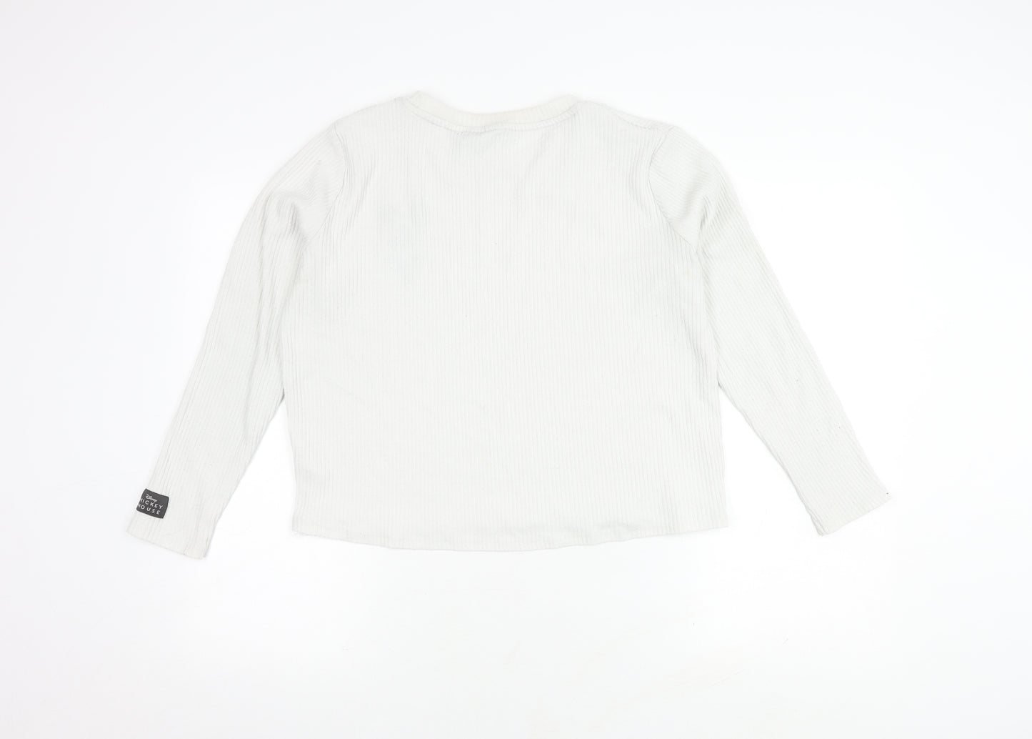 Disney Women's White Mickey Mouse Long Sleeve Top