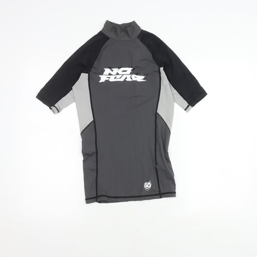 No Fear Men's Black/Grey S Athletic High Neck Pullover
