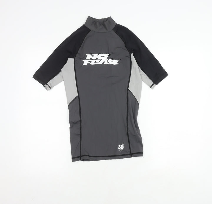 No Fear Men's Black/Grey S Athletic High Neck Pullover