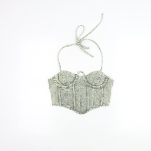 PrettyLittleThing Women's Grey Cropped Camisole, Size 10, New