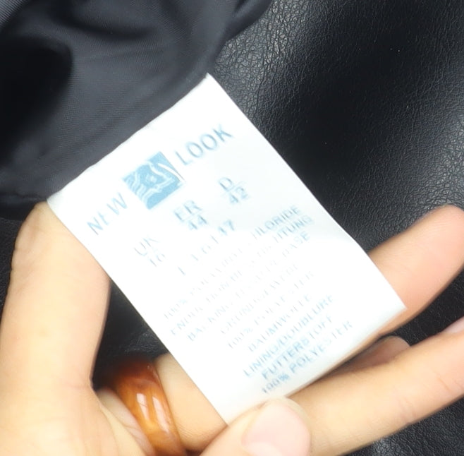 New Look Women's Black Jacket Size 14 Casual Zip