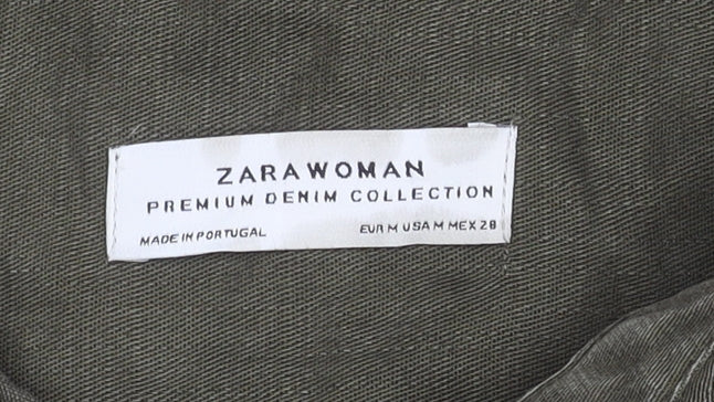 Zara Woman Green Shirt Dress, Size M, Long Sleeve