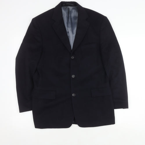 David Moss Men's Blue Wool Blazer 36S