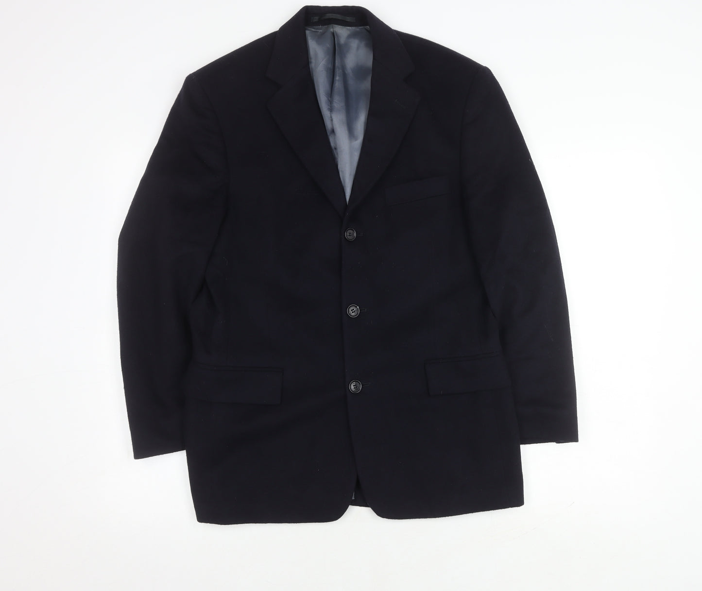 David Moss Men's Blue Wool Blazer 36S