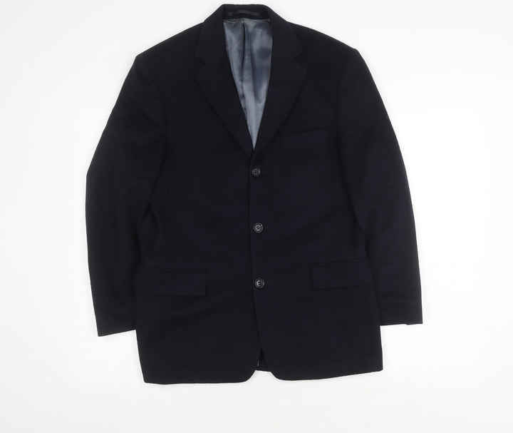 David Moss Men's Blue Wool Blazer 36S