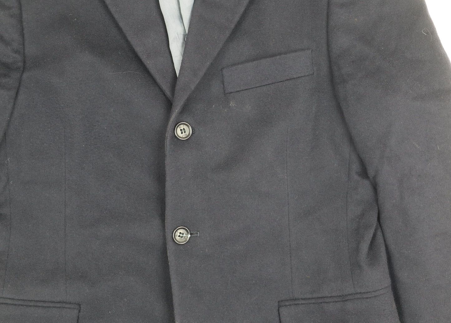 David Moss Men's Blue Wool Blazer 36S