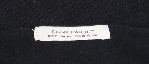 Deane & White Women's Black V-Neck Wool Jumper S